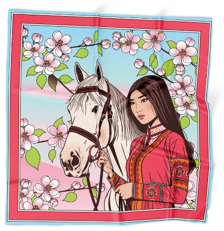 Платок ASPAN искусственный шелк 120 x 120 см