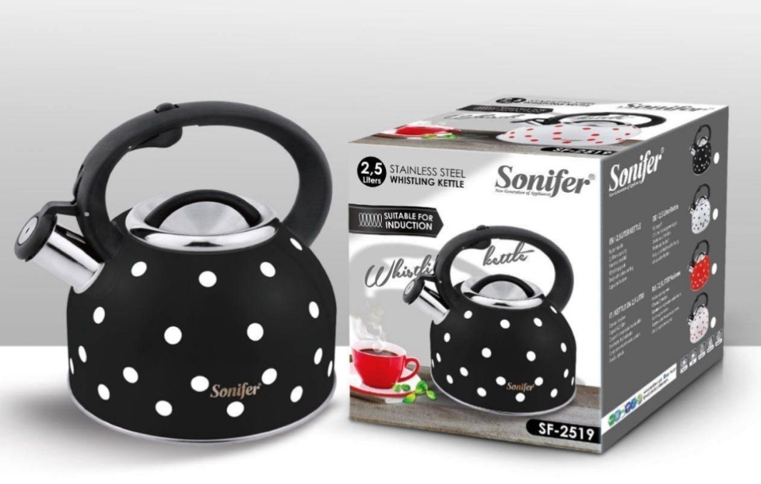 Sonifer чайник SF-2519 2.5 л, нержавеющая сталь