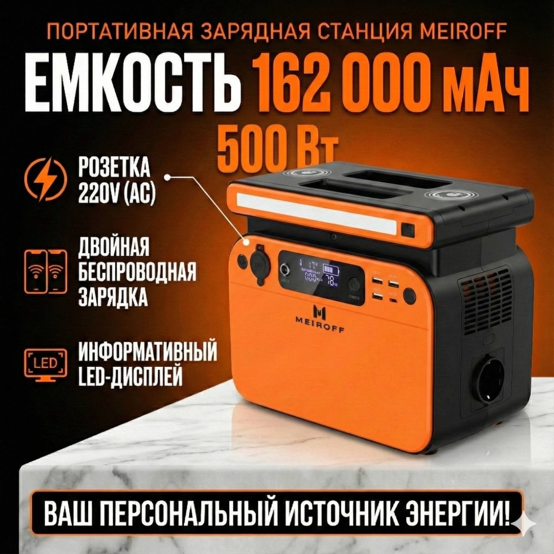 Портативное зарядное устройство MEIROFF GT500 162000 мАч