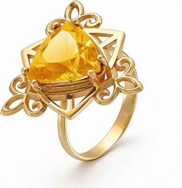 Kazyna Gold RNG020542 размер 18 вес 5.34 г золото, цитрин