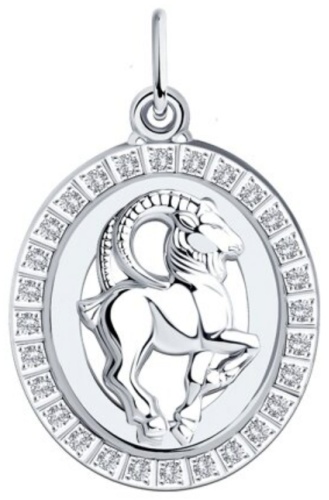 Подвеска Diamant 94-130-00153-1 вес 1.38 г серебро, фианит