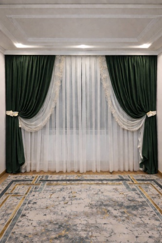 Комплект 500x280 см 5 шт, велюр, темно - зеленый