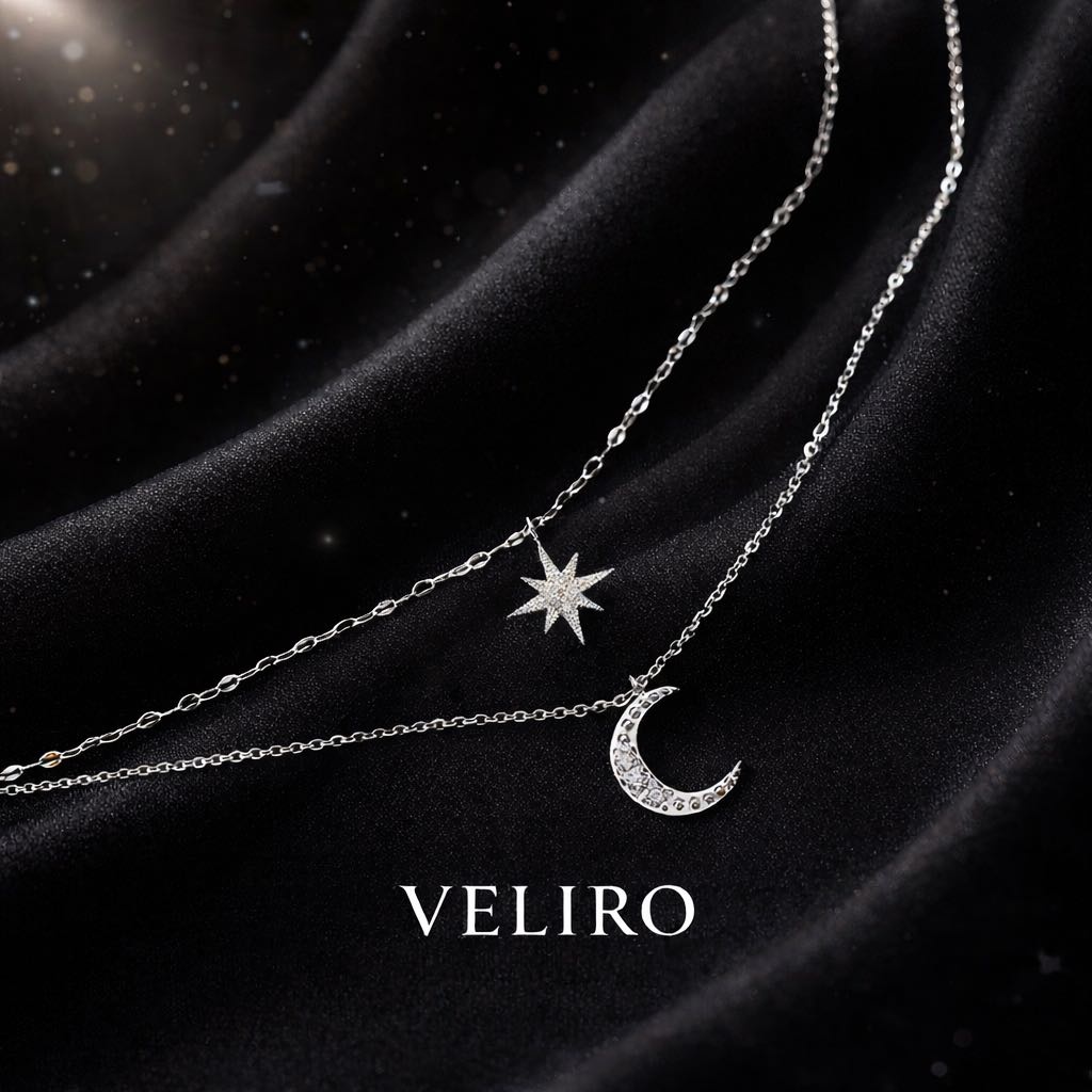 Колье VELIRO 100311 длина 45 см вес 2.2 г серебро, фианит