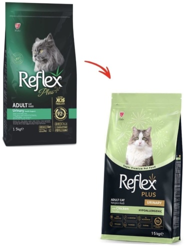 Reflex Plus Adult Urinary для взрослых курица 15 кг