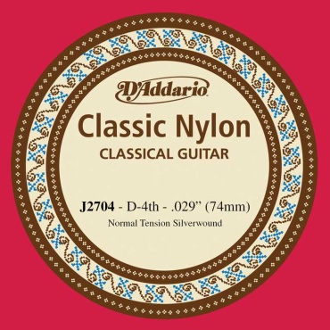 Отдельная 4-ая струна для классической гитары D'Addario J2704, нейлон, нормальное натяжение
