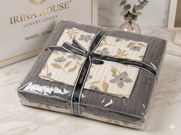 Комплект IRINA HOUSE Luxury 1.5-спальный жатый хлопок, муслин, 1 наволочка: 50x70 см