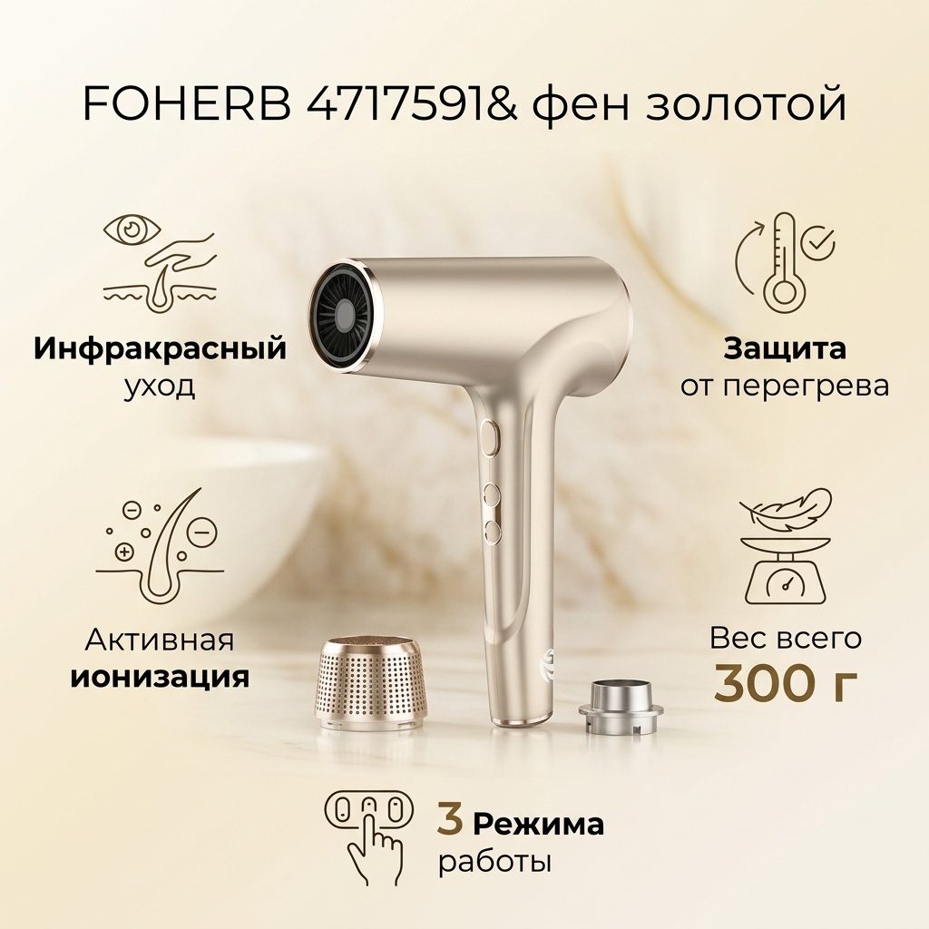 FOHERB 4717591& фен золотой
