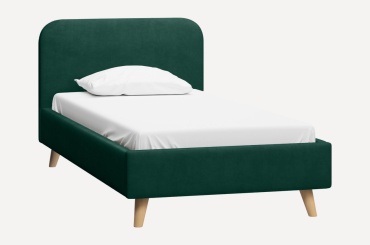 Кровать Mebel.kz Лайтси односпальная, 90x200 см (без матраса, без подъёмного механизма) зеленый