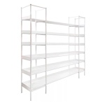 Стеллаж напольный ZETA Юстас 6 полок , 180x35x220 см, белый
