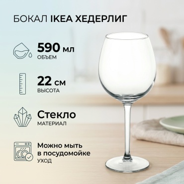 Бокал IKEA 590 мл, стекло, 1 шт