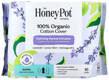 The Honey Pot Company прокладки органические подушечки с крылышками, супер, 16 шт. 16 шт