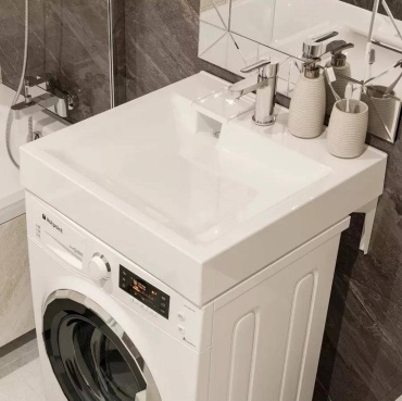 Раковина Aquastone Aquaton над стиральной машиной квадратная 60х60 см, литой мрамор