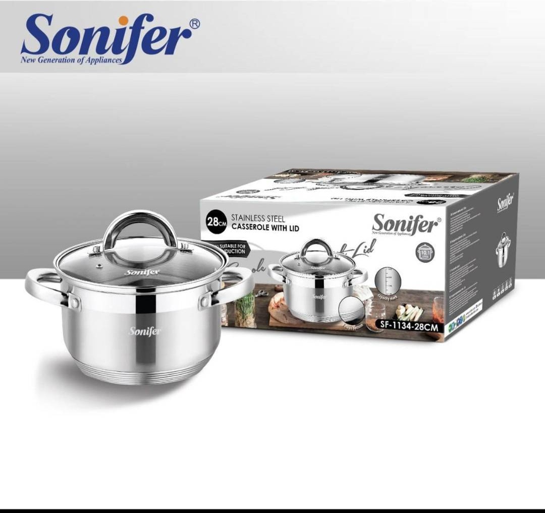 Кастрюля 10.1 л, Sonifer 1134-28 см нержавеющая сталь