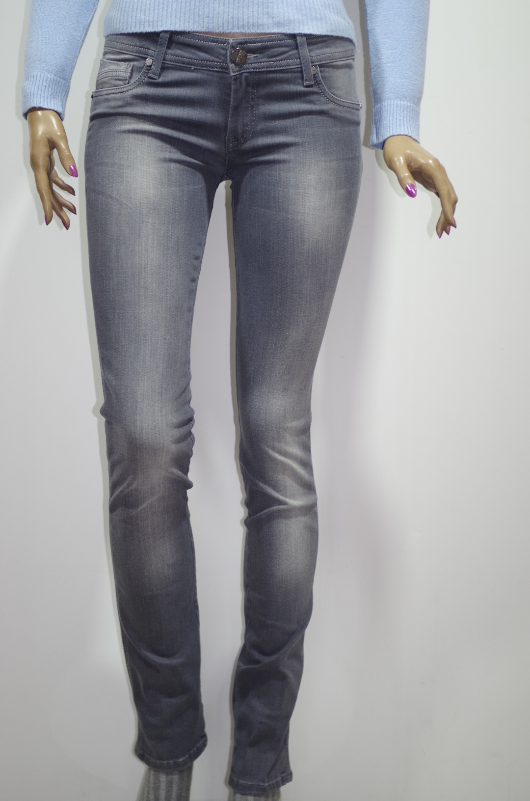 Джинсы зауженные WHITNEY JEANS серый