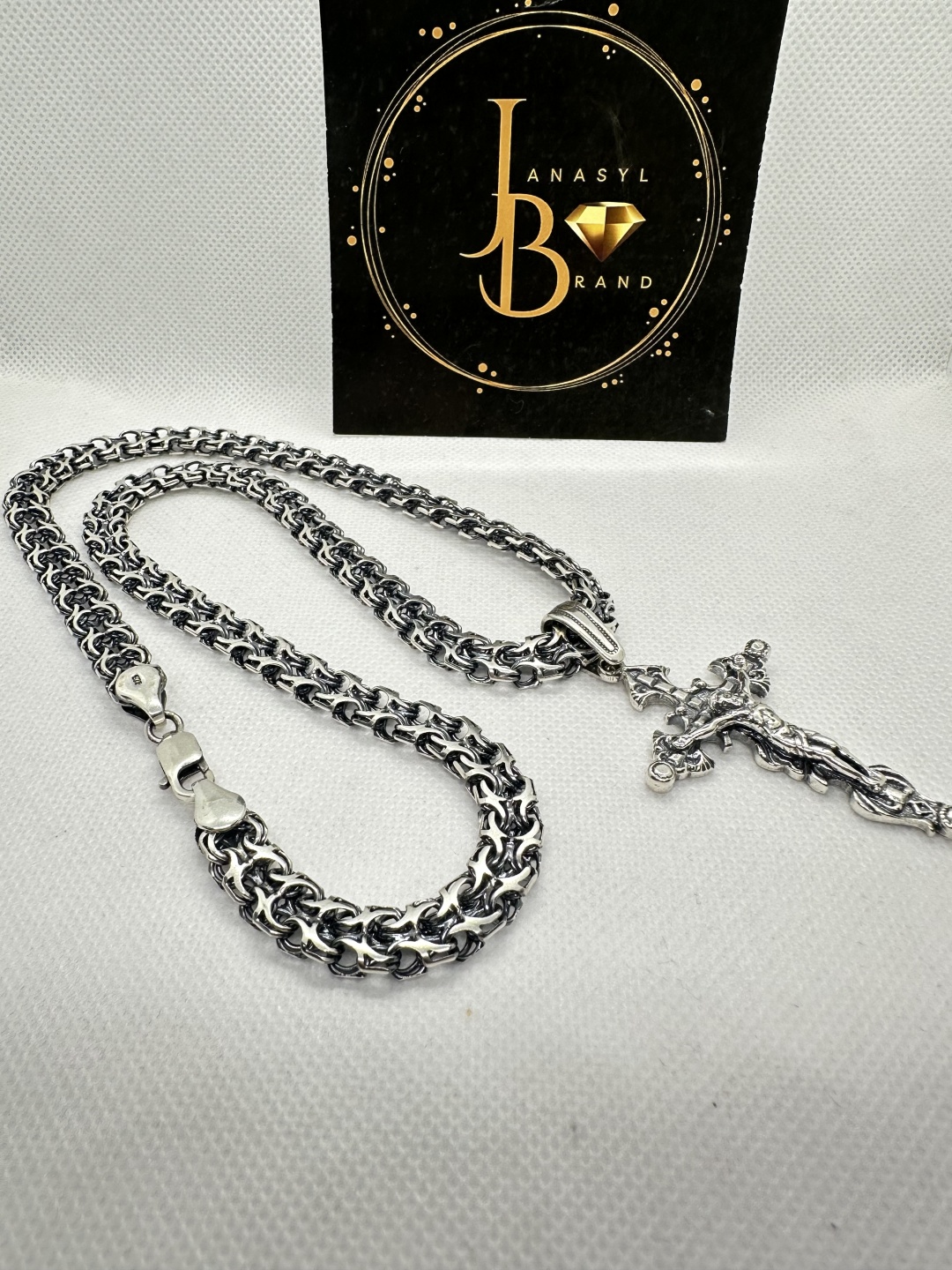 Колье JANASYL Brand JB007 длина 60 см вес 64 г серебро, без вставок