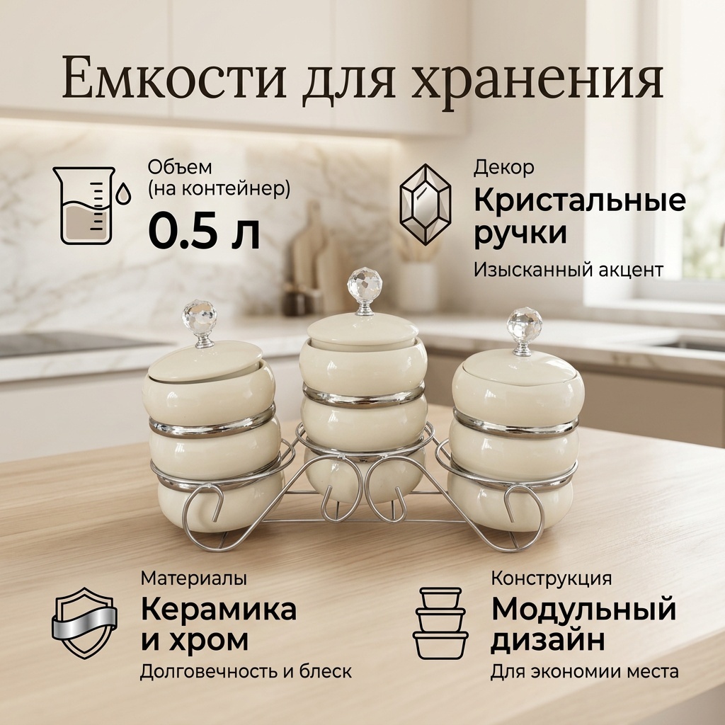 Набор банок 161740, керамика, металл