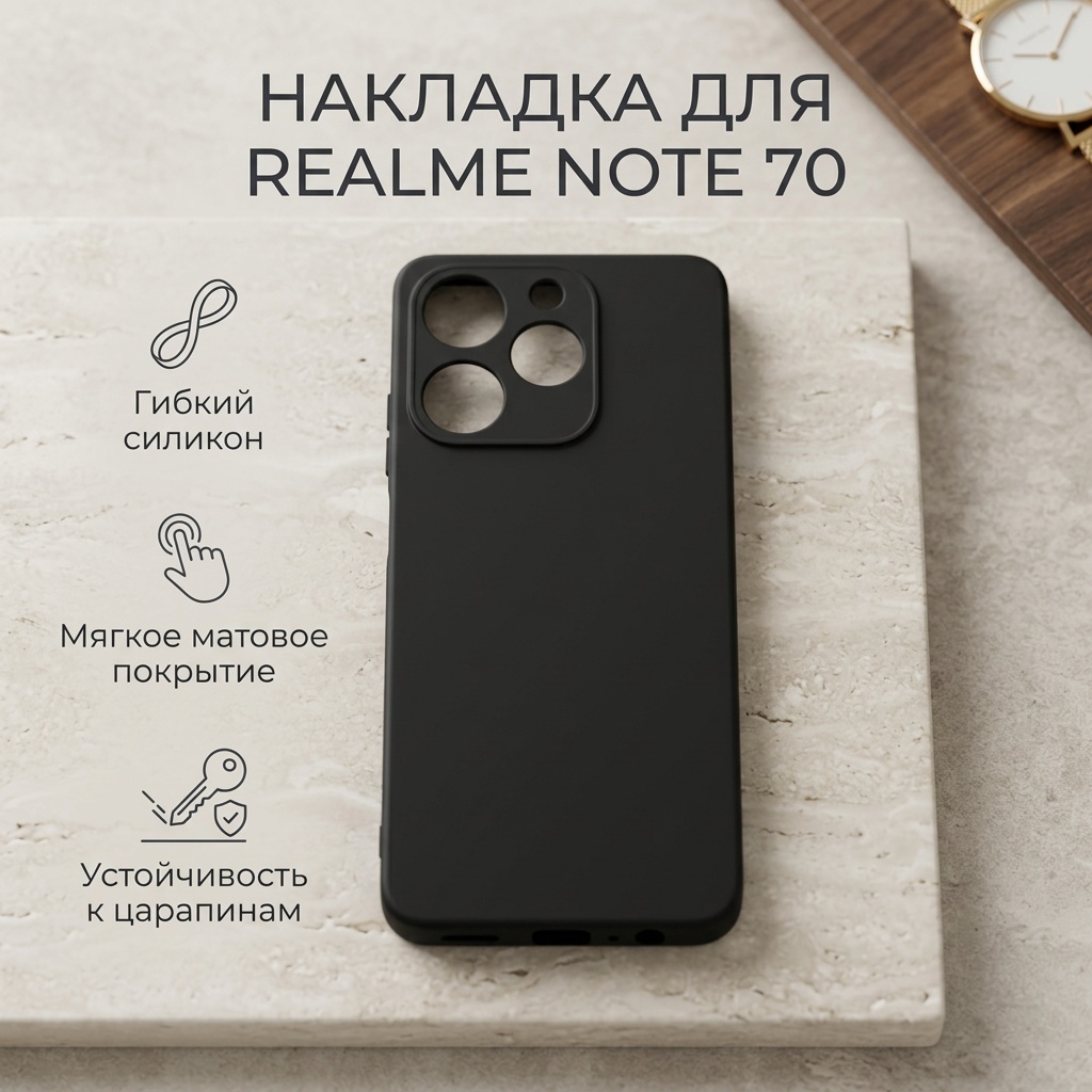 Чехол Realme для Realme Note 70 черный