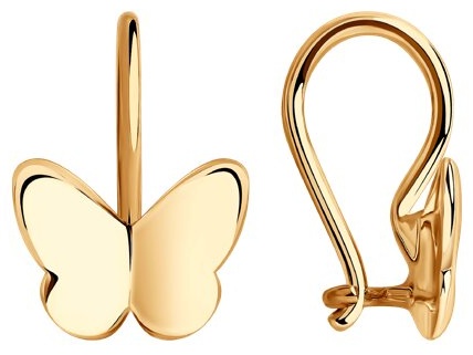 Серьги LUXOR JEWELRY 028539 вес 1.03 г золото, без вставок