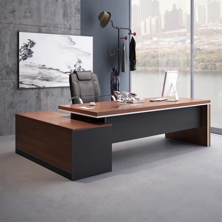 Комплект офисной мебели (стол, тумба) ILMER СР-4004, черный, коричневый
