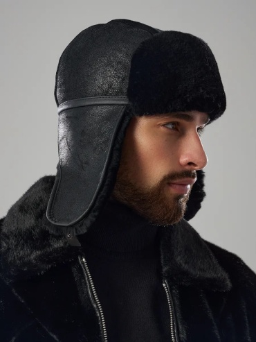 Шапка-бини LUXURY FUR HATS размер 56, черный
