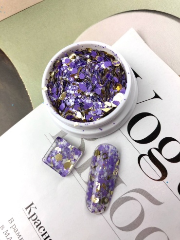 IBDI Nails глиттер CONFETTY MIX Lilac 1 шт