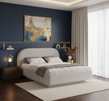 Кровать Шатура Rimini с п/м Laim 23 двуспальная, 160x200 см (без матраса, подъёмный механизм) серый
