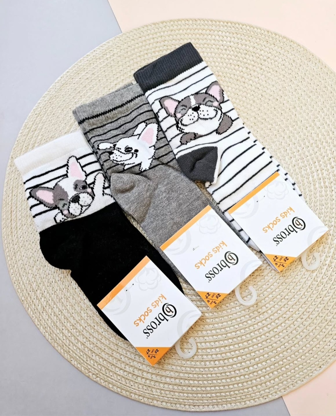 Носки B.Bross 6136 3 пары черный, серый, белый 6-8 лет