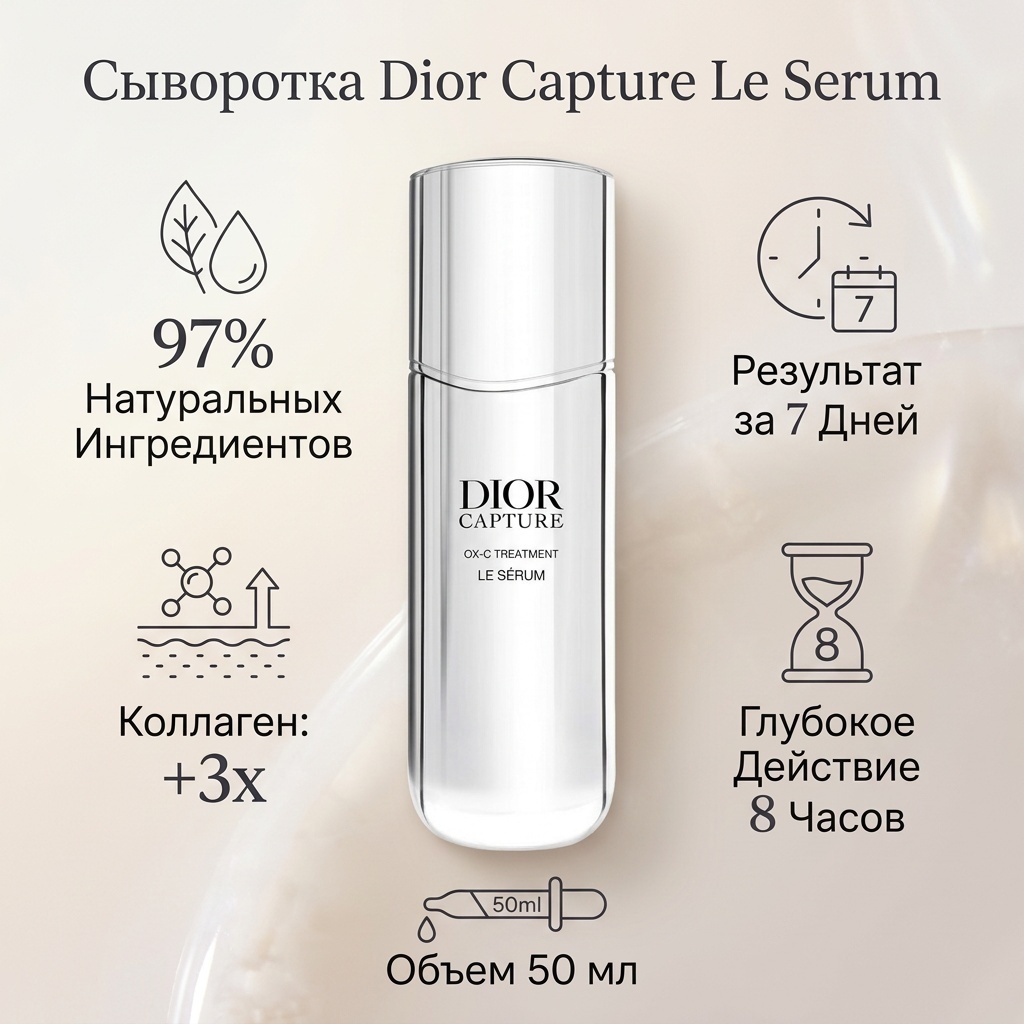 Dior сыворотка Capture Le Serum для лица, для зоны декольте 50 мл