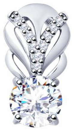 Подвеска Diamant 94-130-01220-1 вес 1.2 г серебро, фианит