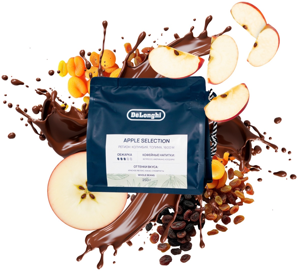 Кофе Delonghi Apple Selection зерновой 250 г