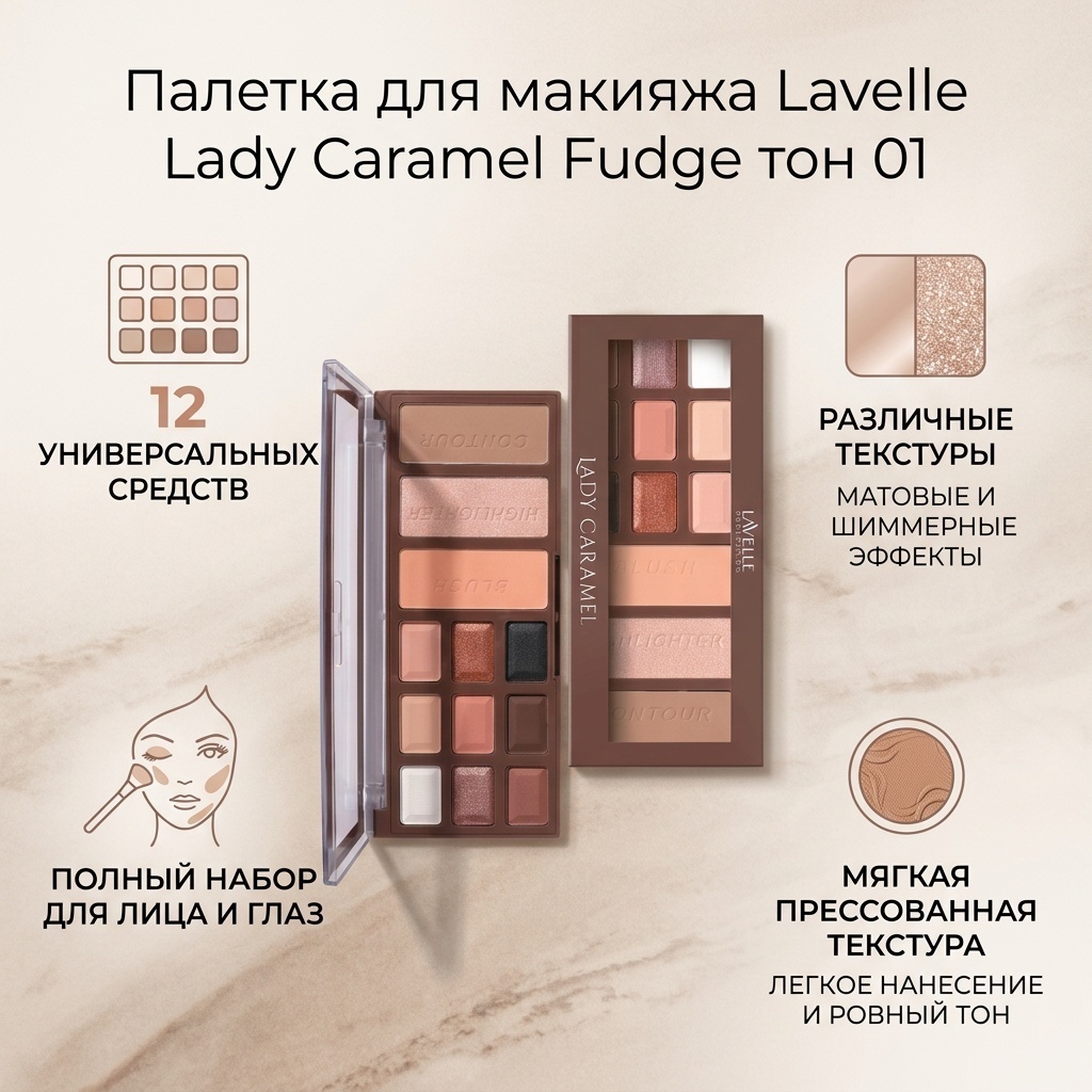 Lavelle Collection тени прессованные тени, пудра, хайлайтер, румяна тон 01
