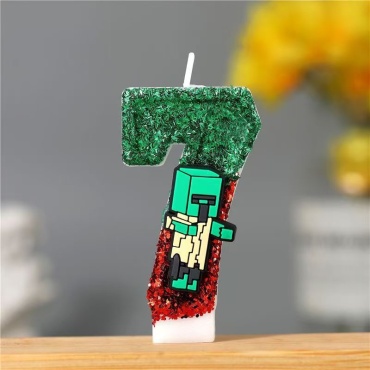 Свеча цифра 7, 1 шт 7 см Майнкрафт Desert Zombie Villager
