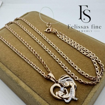 Колье Felissas fine 096T6 длина 55 см вес 4.1 г золото, фианит
