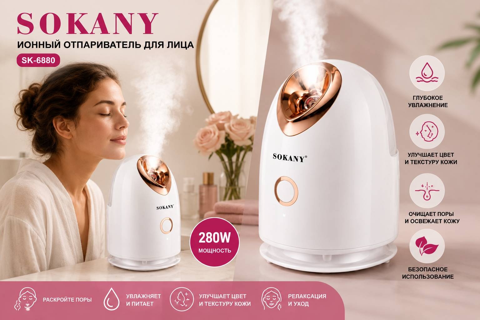 SOKANY паровой аппарат для лица