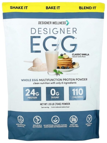 Протеин Designer Wellness Designer Egg, многофункциональный протеиновый порошок из цельного яйца, классическая ваниль, 704 г ваниль 704 г