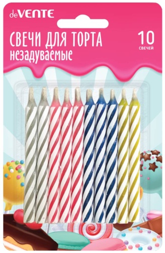 Свеча deVENTE спираль, 10 шт 6 см