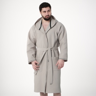 Вафельный халат Gefen home textile серый