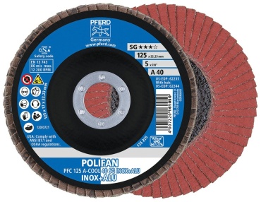 Pferd лепестковый диск PFC 125 A-COOL 40 SG INOX+ALU 125x22.23 мм 1 шт
