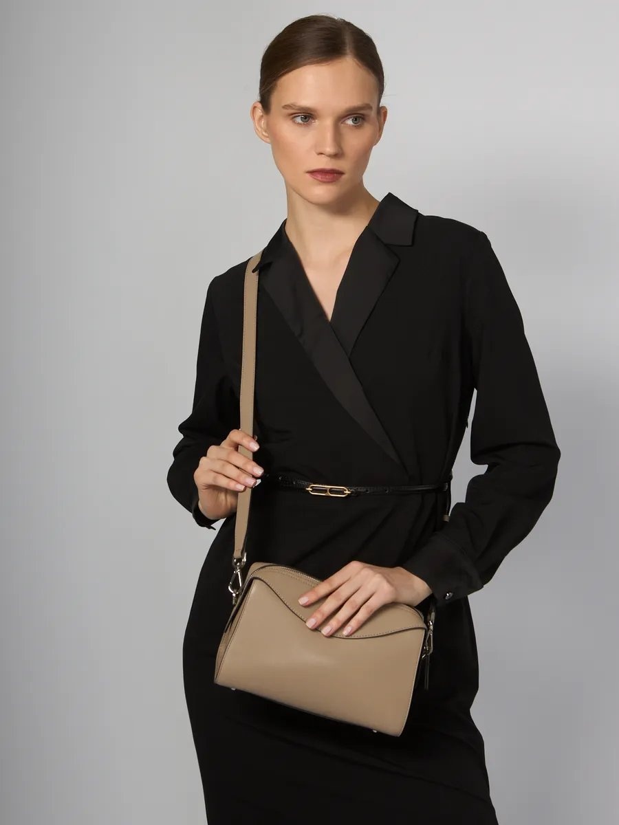 Мини-сумка ELEGANZZA натуральная кожа серый
