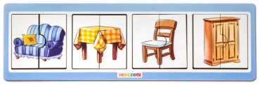 Пазл Smile Decor Обучающая игра Картинки-половинки Мебель