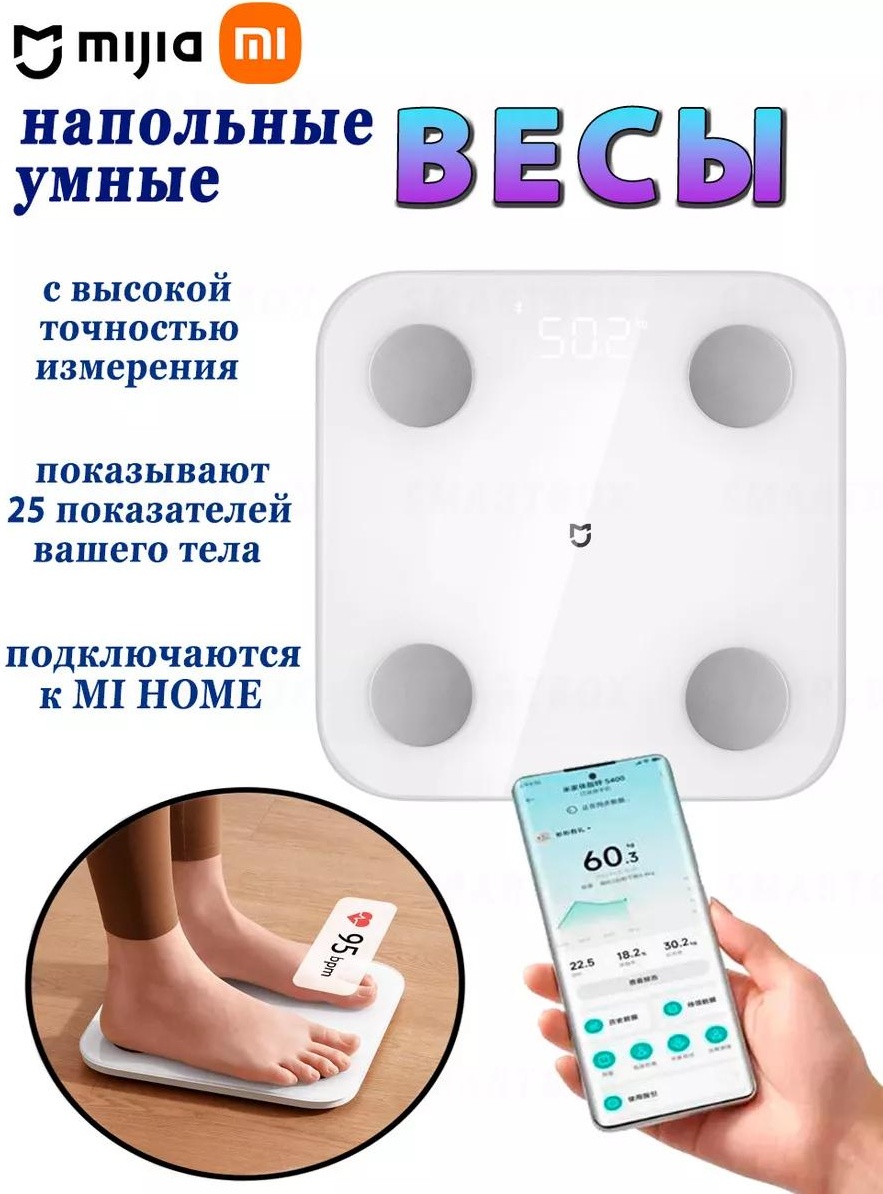 Напольные весы Xiaomi электронные Mi Body S400 до 180 кг