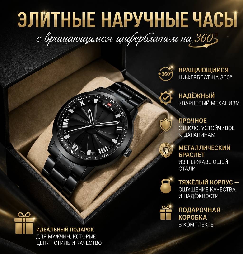 Кварцевые VAVAVOOM премиум часы нержавеющая сталь