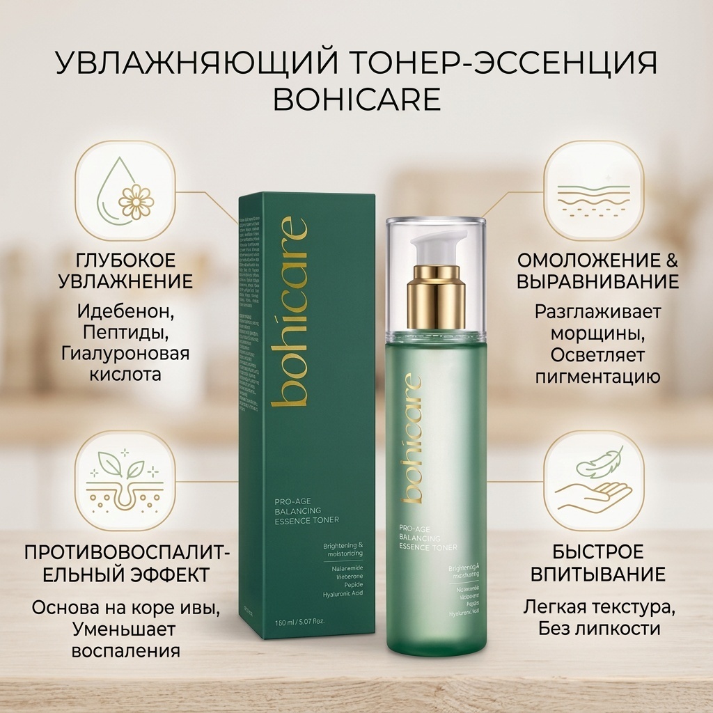 Bohicare тонер Увлажняющий тонер-эссенция Pro-Age Balancing Essence Toner (150 м 150 мл