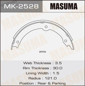 MASUMA Колодки Тормозные Барабанные MK2528
