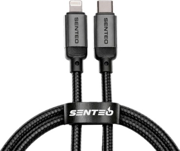 Кабель SENTEO USB TypeC (M), Lightning (F), 1 м, черный