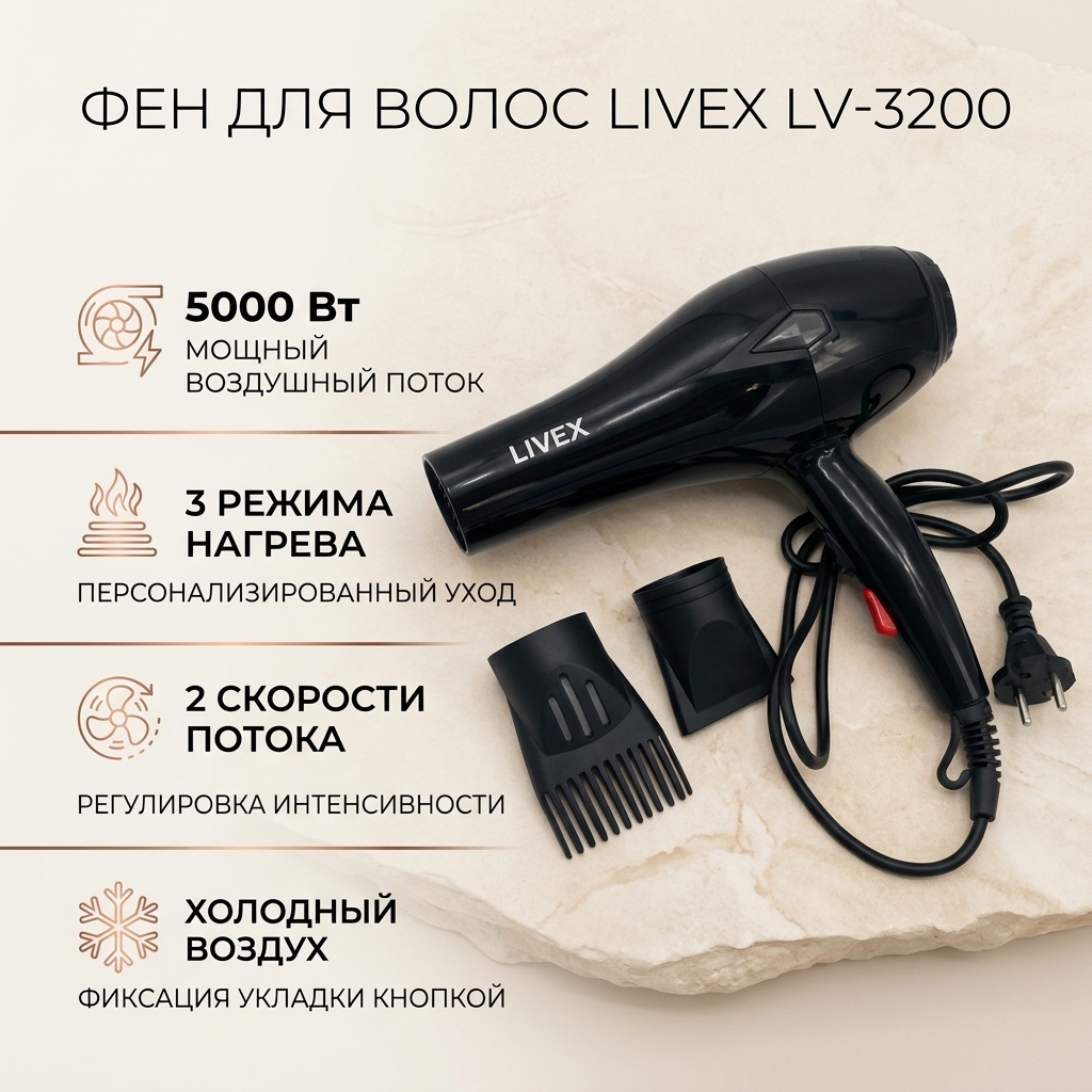 LIVEX LV-3200 фен черный