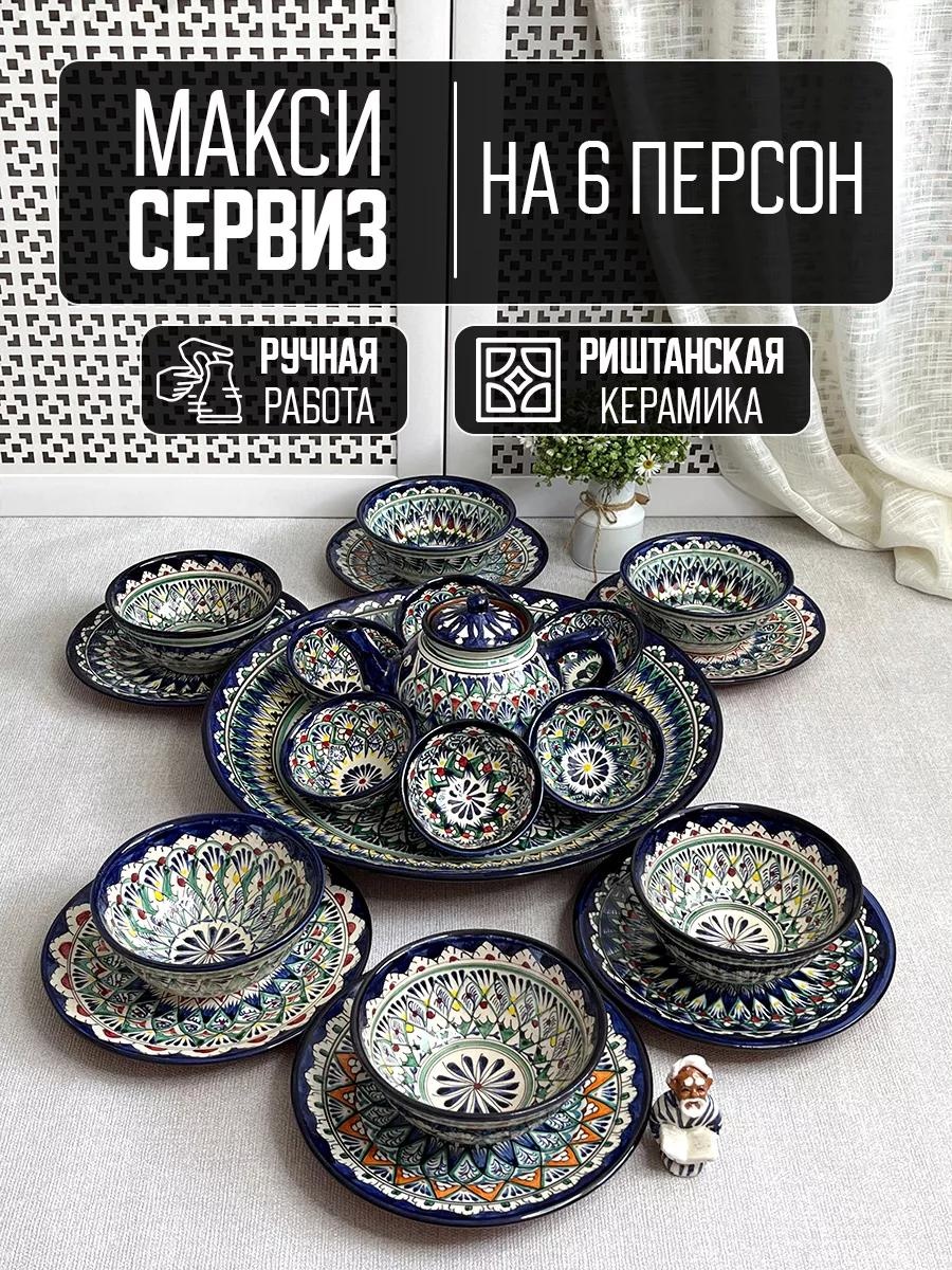 Сервиз на 1 персону , предметов: 20, чайно-столовый, керамика, глина