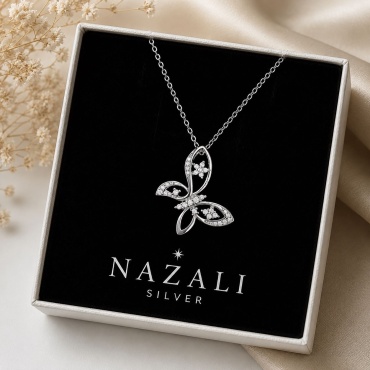 Колье Nazali silver 131615744 длина 45 см вес 3.5 г серебро, фианит