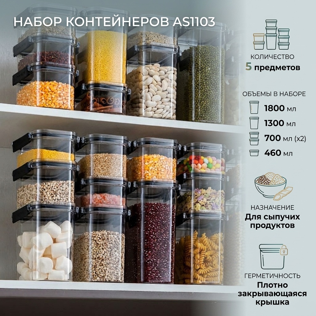 Набор контейнеров AS1103, пластик