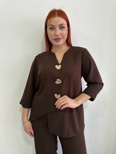 Костюм деловой Mila Moda коричневый